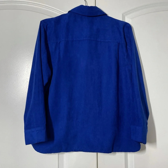 Drapers & Damon’s Royal Blue Faux Suede Button Down Shirt size PS - Picture 7 of 9